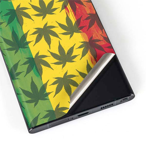 Marijuana Rasta Pattern Galaxy S22 Ultra Skin