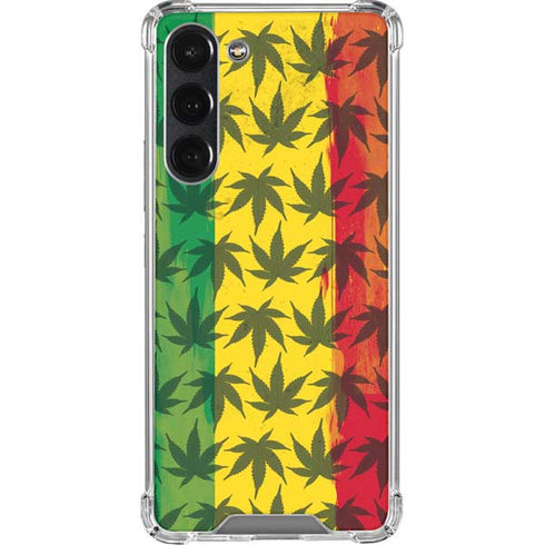 Marijuana Rasta Pattern Galaxy S23 Plus Clear Case