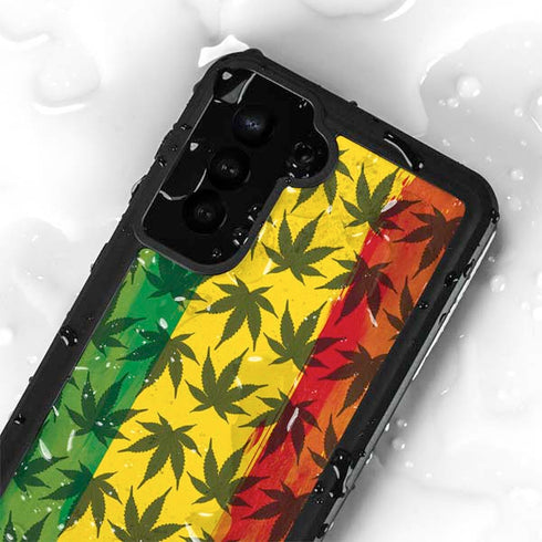 Marijuana Rasta Pattern Galaxy S23 Plus Waterproof Case