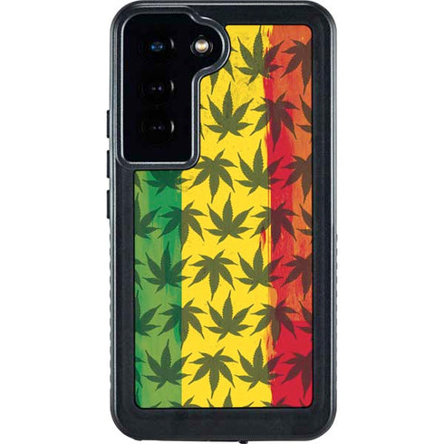 Marijuana Rasta Pattern Galaxy S23 Waterproof Case