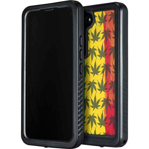 Marijuana Rasta Pattern Galaxy S23 Waterproof Case