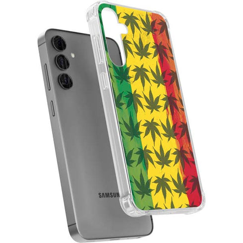 Marijuana Rasta Pattern Galaxy S24 Plus Clear Case