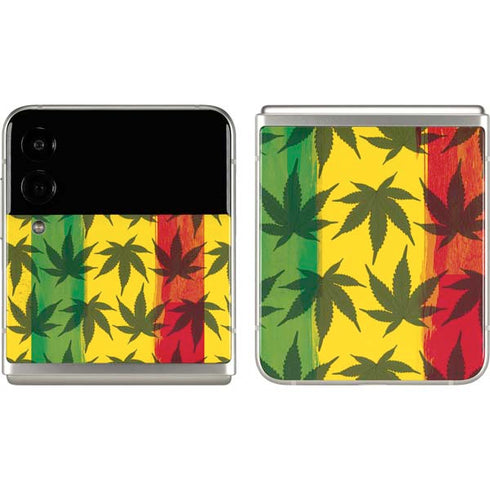 Marijuana Rasta Pattern Galaxy Z Flip3 5G Skin