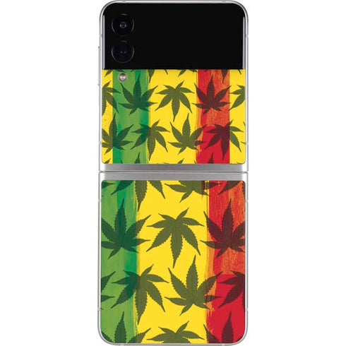 Marijuana Rasta Pattern Galaxy Z Flip3 5G Skin