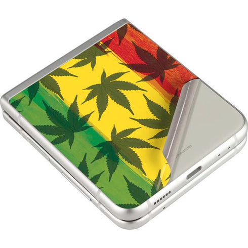 Marijuana Rasta Pattern Galaxy Z Flip3 5G Skin