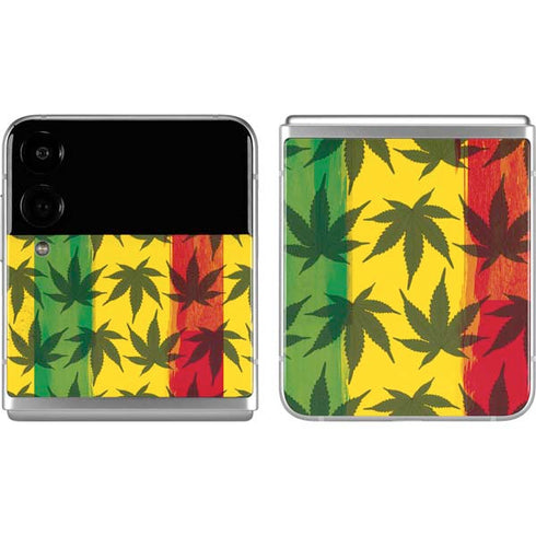 Marijuana Rasta Pattern Galaxy Z Flip4 5G Skin