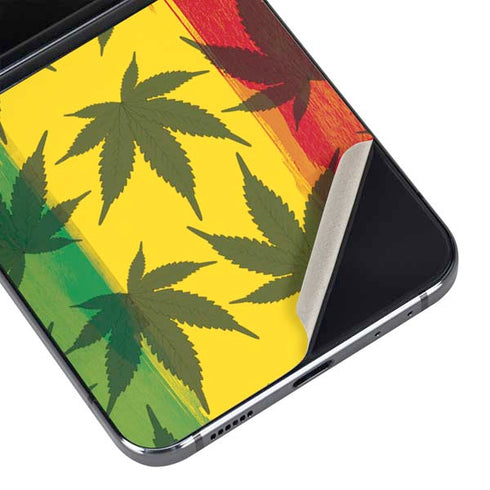 Marijuana Rasta Pattern Galaxy Z Flip5 5G Skin
