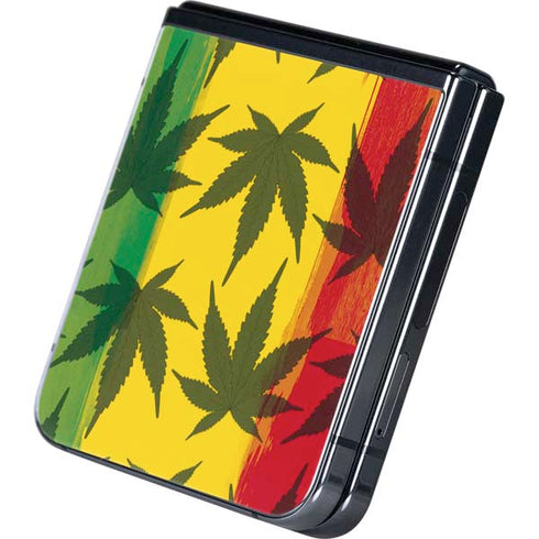 Marijuana Rasta Pattern Galaxy Z Flip5 5G Skin