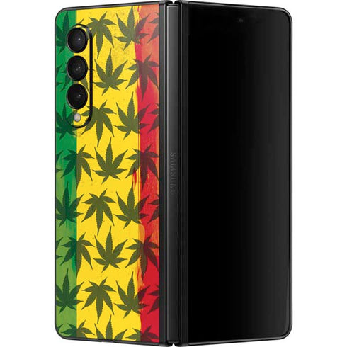 Marijuana Rasta Pattern Galaxy Z Fold3 5G Skin