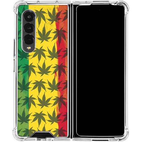 Marijuana Rasta Pattern Galaxy Z Fold4 5G Clear Case