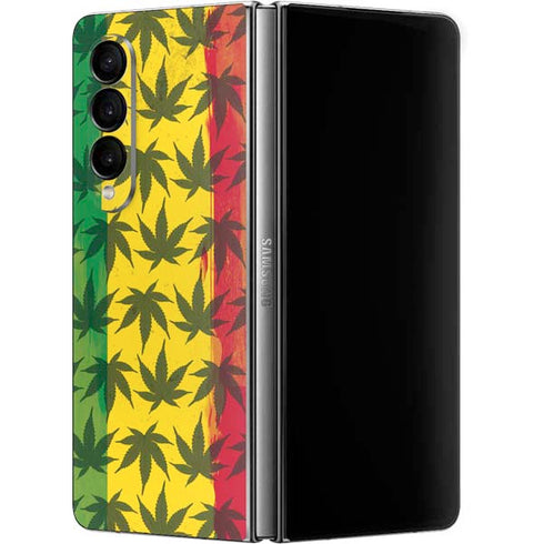 Marijuana Rasta Pattern Galaxy Z Fold4 5G Skin