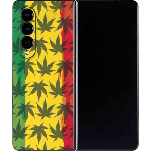 Marijuana Rasta Pattern Galaxy Z Fold4 5G Skin