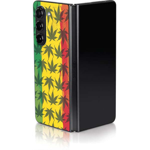 Marijuana Rasta Pattern Galaxy Z Fold5 5G Skin