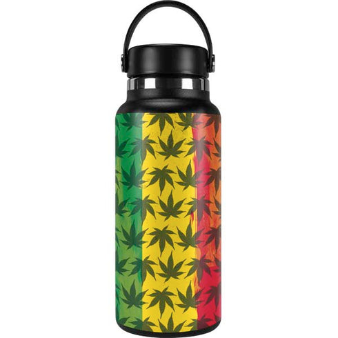 Marijuana Rasta Pattern Hydro Flask 32oz Wide Mouth Skin