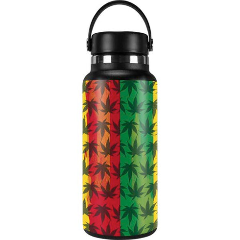 Marijuana Rasta Pattern Hydro Flask 32oz Wide Mouth Skin