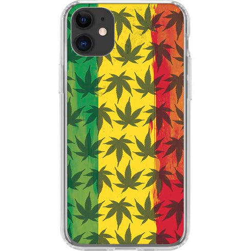 Marijuana Rasta Pattern iPhone 11 Clear Case
