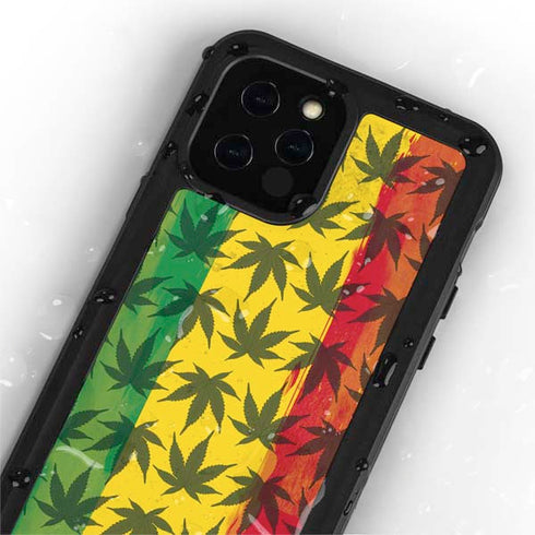 Marijuana Rasta Pattern iPhone 12 Pro Waterproof Case