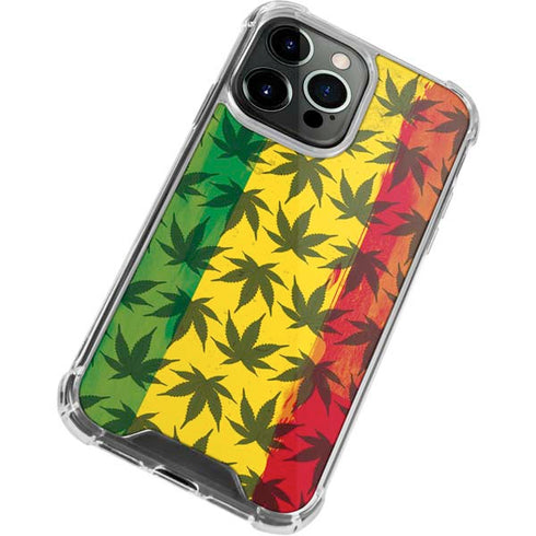 Marijuana Rasta Pattern iPhone 13 Pro Clear Case