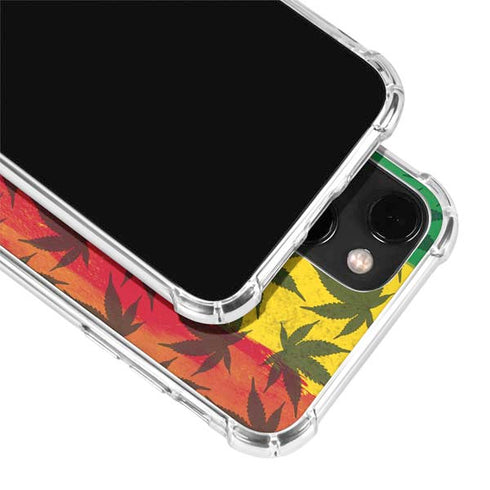 Marijuana Rasta Pattern iPhone 14 Clear Case