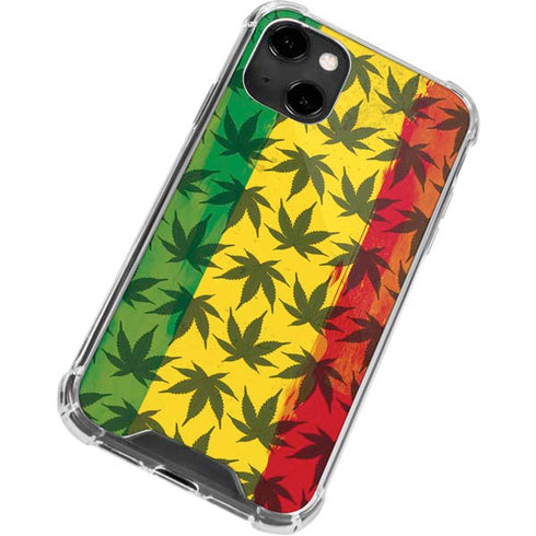 Marijuana Rasta Pattern iPhone 14 Clear Case