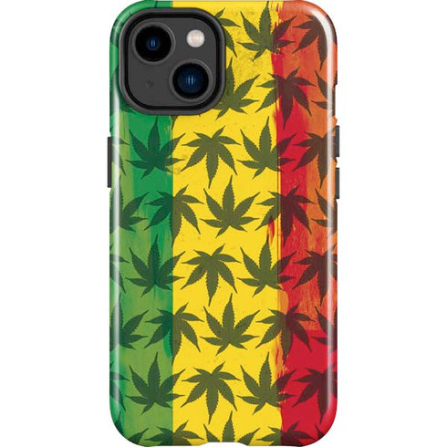 Marijuana Rasta Pattern iPhone 15 Plus Impact Case