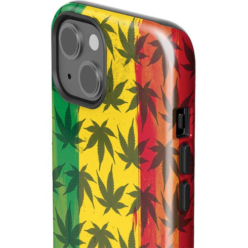 Marijuana Rasta Pattern iPhone 15 Plus Impact Case