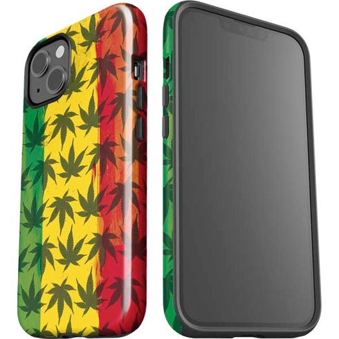 Marijuana Rasta Pattern iPhone 15 Plus Impact Case