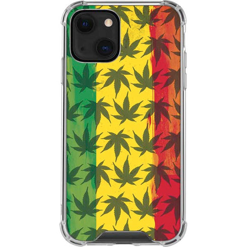 Marijuana Rasta Pattern iPhone 14 Plus Clear Case