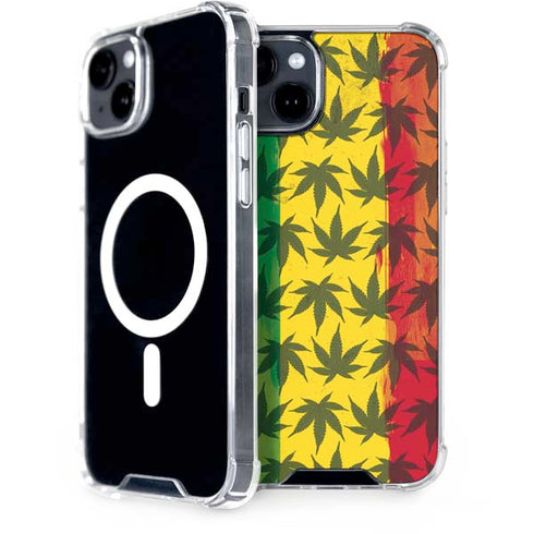 Marijuana Rasta Pattern iPhone 15 Plus MagSafe Case