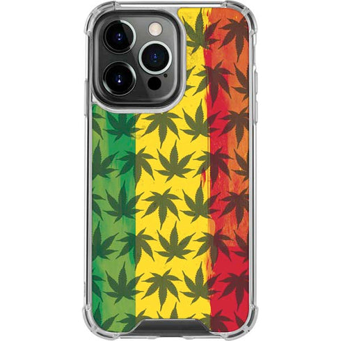 Marijuana Rasta Pattern iPhone 15 Pro Clear Case