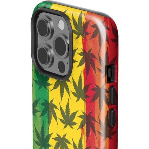 Marijuana Rasta Pattern iPhone 14 Pro Impact Case