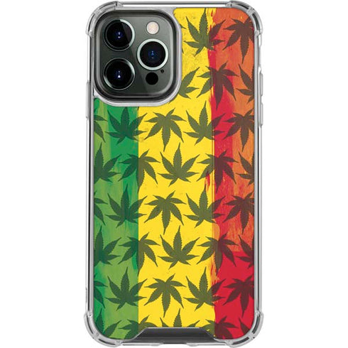 Marijuana Rasta Pattern iPhone 15 Pro Max Clear Case