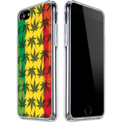 Marijuana Rasta Pattern iPhone SE (2nd & 3rd Gen) Clear Case