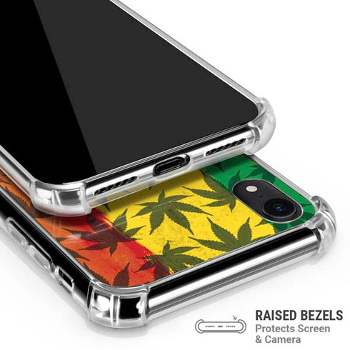 Marijuana Rasta Pattern iPhone XR Clear Case