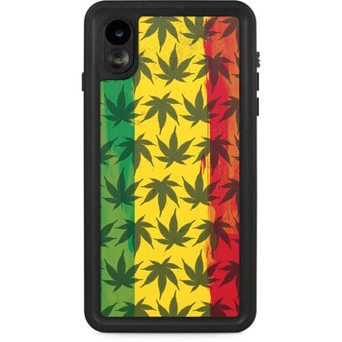 Marijuana Rasta Pattern iPhone XR Waterproof Case