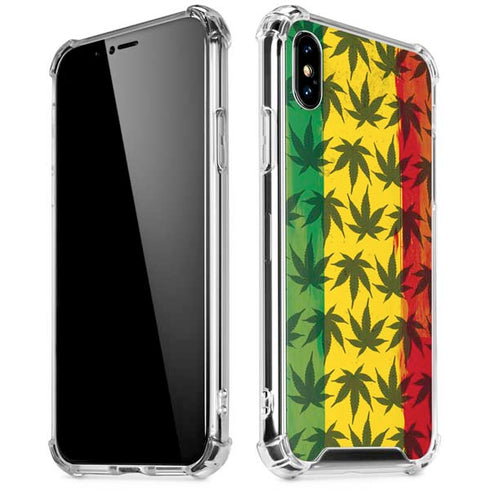 Marijuana Rasta Pattern iPhone XS Max Clear Case