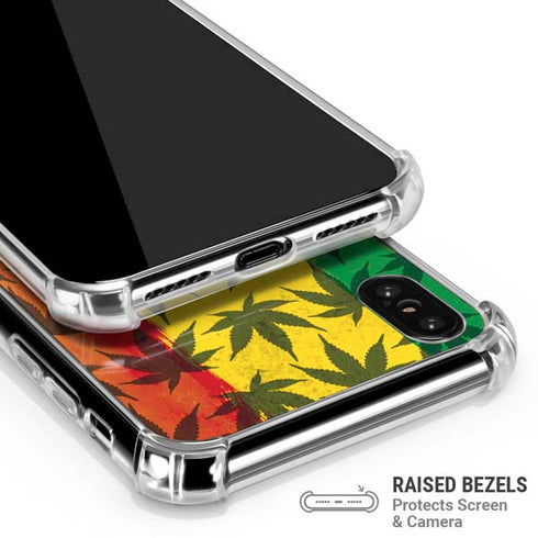 Marijuana Rasta Pattern iPhone XS Max Clear Case