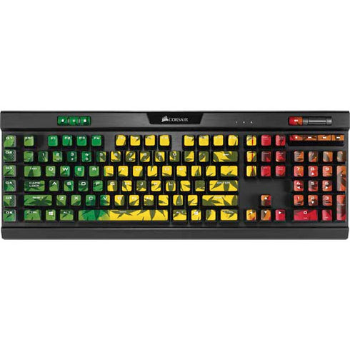 Marijuana Rasta Pattern K95 RGB PLATINUM Mechanical Gaming Keyboard Skin