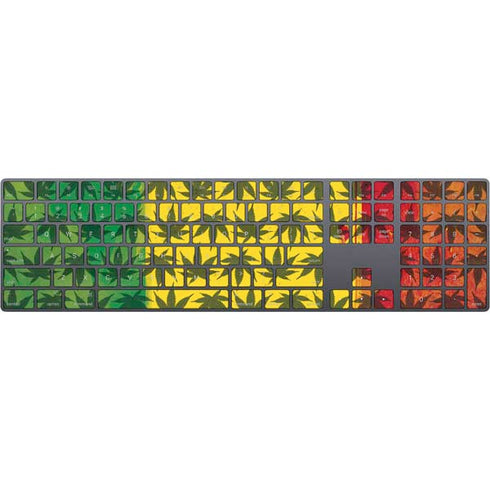 Marijuana Rasta Pattern Magic Keyboard with Numeric Keypad Skin