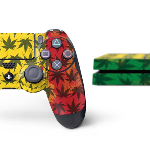 Marijuana Rasta Pattern PS4 Console and Controller Bundle Skin