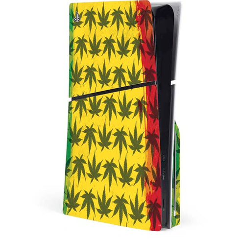 Marijuana Rasta Pattern PS5 Slim Disk Console Skin