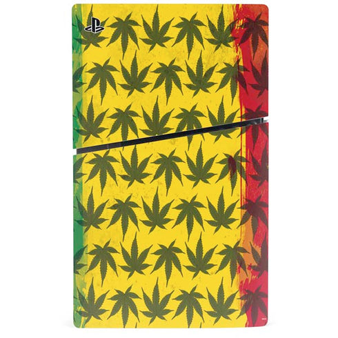 Marijuana Rasta Pattern PS5 Slim Digital Edition Console Skin