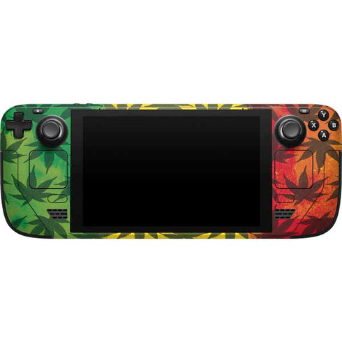 Marijuana Rasta Pattern Steam Deck Handheld Gaming Computer Skin