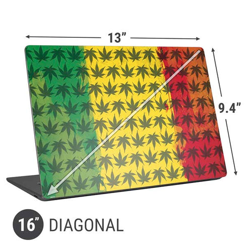 Marijuana Rasta Pattern Universal Laptop 16in (13 x 9.4in) Skin