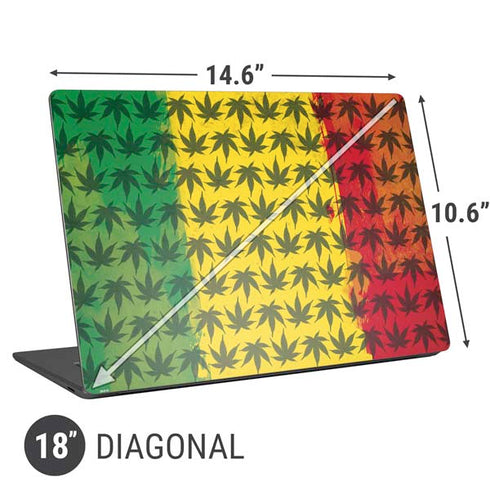 Marijuana Rasta Pattern Universal Laptop 18in (14.6 x 10.6in) Skin