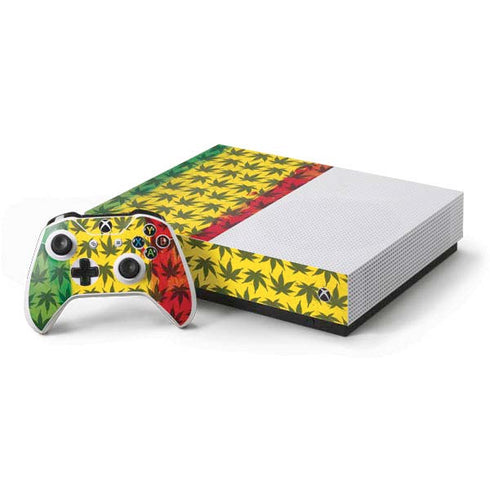 Marijuana Rasta Pattern Xbox One S All-Digital Edition Bundle Skin