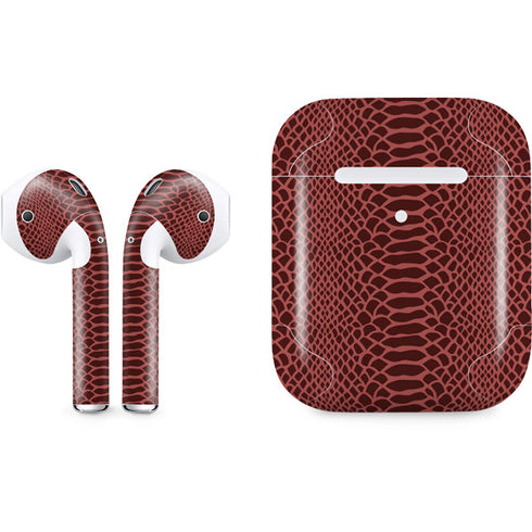 Marsala Snake Skin Apple AirPods 2 Skin