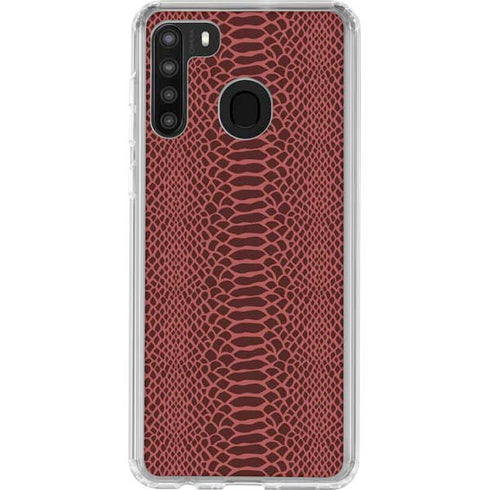 Marsala Snake Skin Galaxy A21 Clear Case
