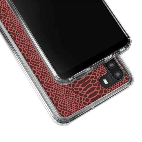 Marsala Snake Skin Galaxy A21 Clear Case