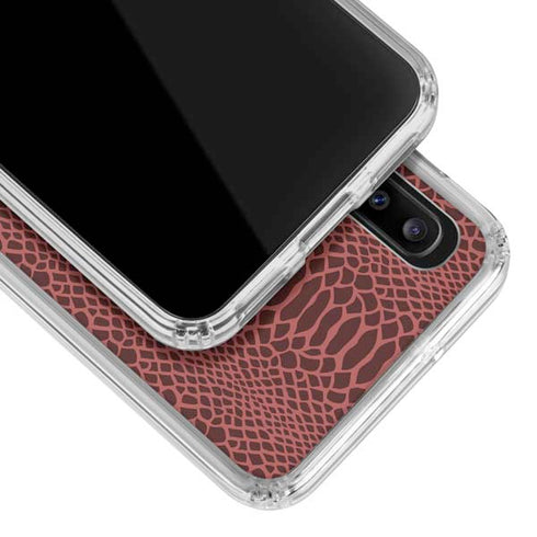 Marsala Snake Skin Galaxy A30 Clear Case